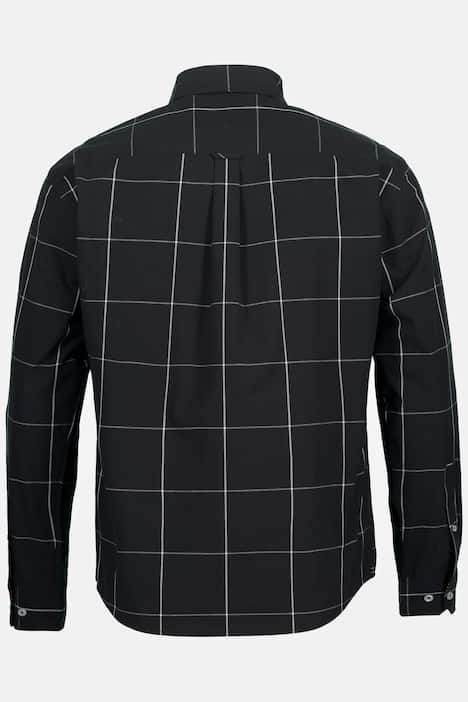 Kraciasta koszula STHUGE, długi rękaw, Modern Fit, klasyczny kołnierzyk kent, do 8XL