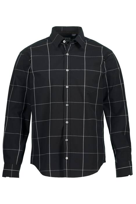 Kostkovaná košile STHUGE, dlouhé rukávy, Modern střih, Kent límec, do 8XL