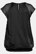Satinbluse, A-Linie, Rundhals, Chiffon-Halbarm