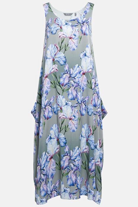 Midikleid, Lilien, Tulpenform, Rundhals, ärmellos