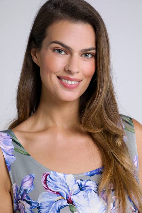 Midikleid, Lilien, Tulpenform, Rundhals, ärmellos