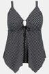 Dot Print Handkerchief Hem Front Lined Tankini Set