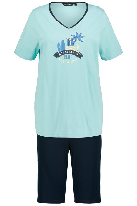 Krátké pyžamo, Summer Club, srdcový výstřih, krátké rukávy