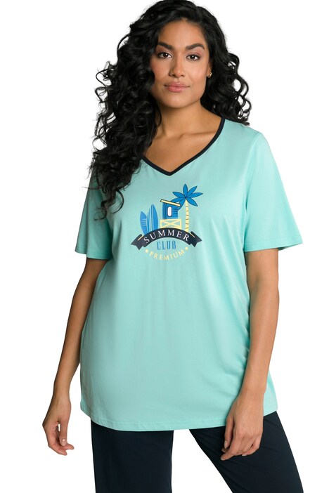 Krátké pyžamo, Summer Club, srdcový výstřih, krátké rukávy