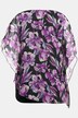 chiffon blouse, dubbellaags, bloemen, ronde hals, korte mouwen