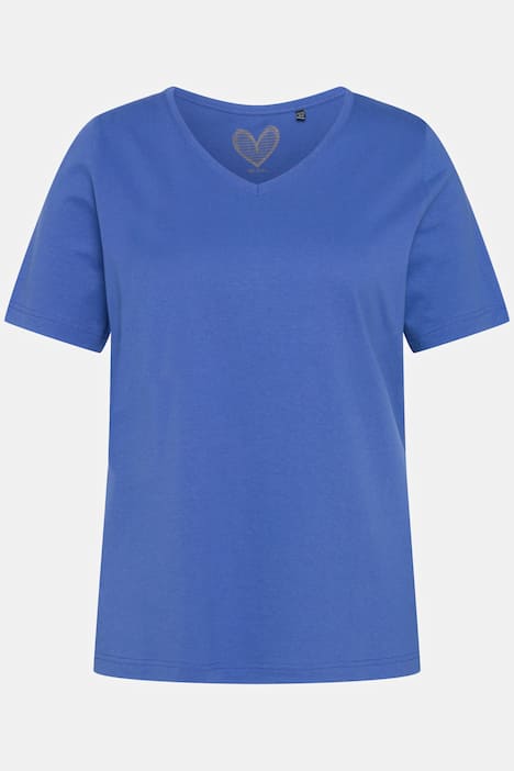 T-shirt, V-hals, korte mouwen