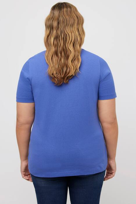 T-shirt, V-hals, korte mouwen