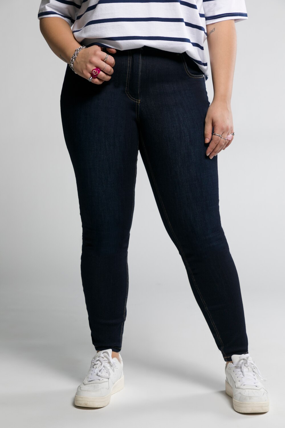 Grote Maten jeans, Dames, blauw, Maat: 52, Katoen/Polyester, Studio Untold