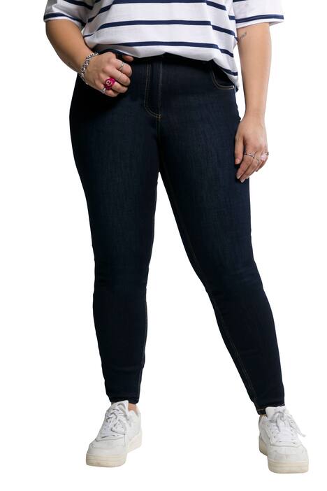 Džíny, rovný střih, 5 kapes, tmavá džínovina