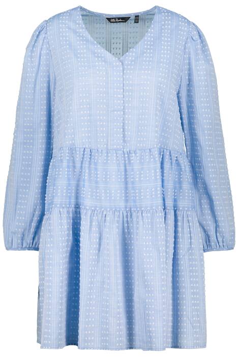 Midi šaty, pruhy, A střih, výstřih do V, dlouhé rukávy