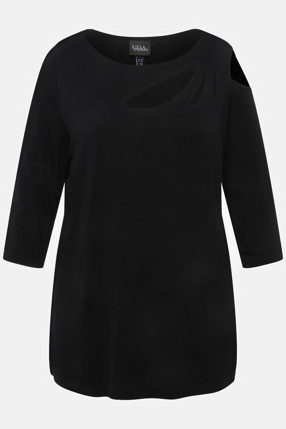 Stora storlekar T-shirt, Dam, svart, storlek: 50/52, Viskos, Ulla Popken