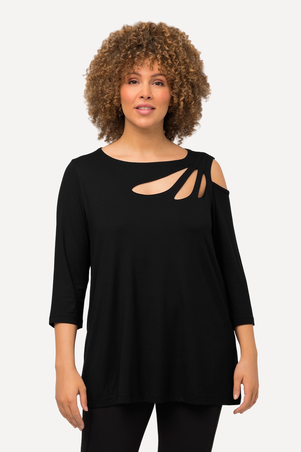 Thumbnail - Große Größen Shirt, Damen, schwarz, Größe: 62/64, Viskose, Ulla Popken