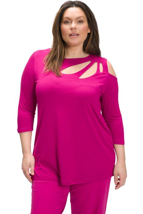 Tričko, průstřihy, A střih, lodičkový výstřih, 3/4 rukávy