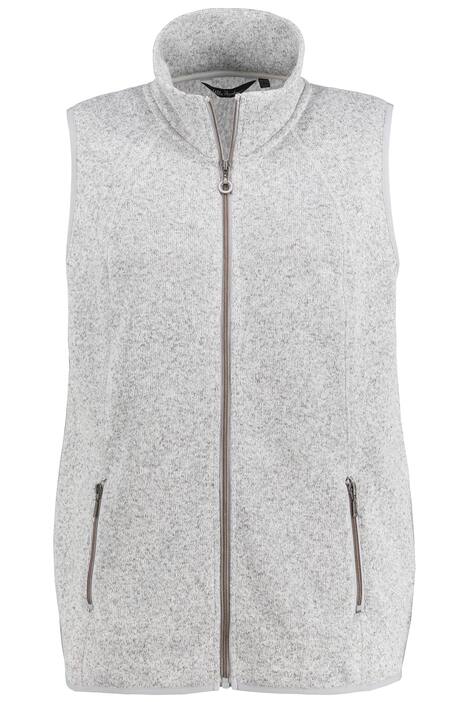 Vesta z pleteného flísu, potisk, stojáček, bez rukávů