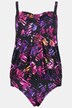 Tankini con top lungo, fiori, coppe morbide e orlo elastico