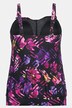 Tankini con top lungo, fiori, coppe morbide e orlo elastico
