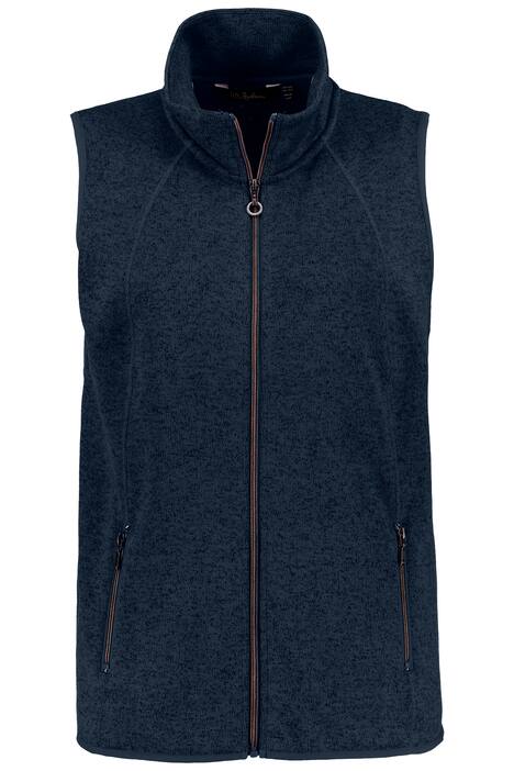 Vesta z pleteného flísu, melírovaná, stojáček, bez rukávů