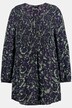 Floral Print Front Smocked Long Sleeve Tunic Blouse