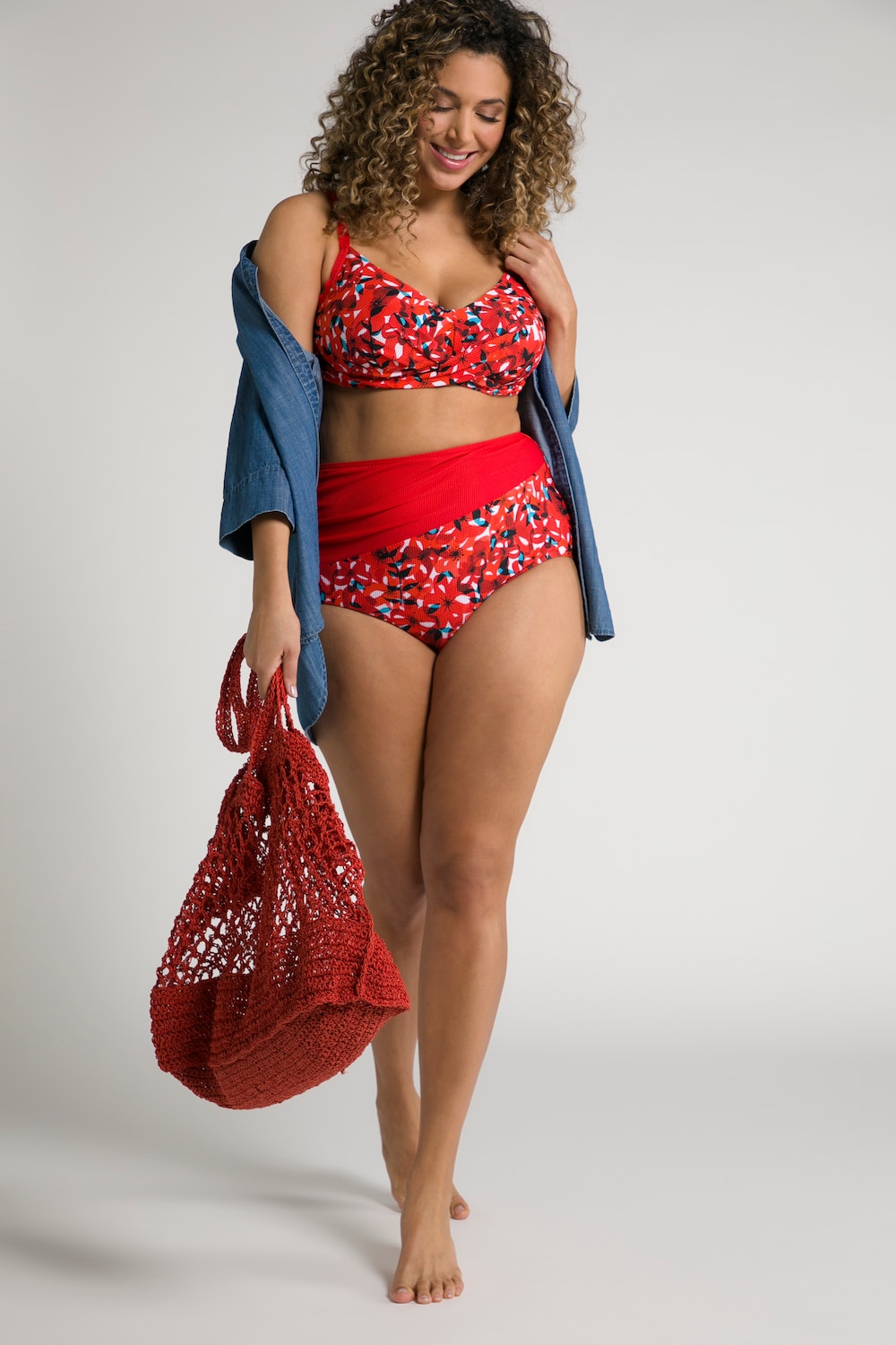 Bikini, Blüten, Struktur, Softcups, High Waist