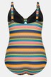 Costume da bagno con righe, nodi decorativi e coppe morbide
