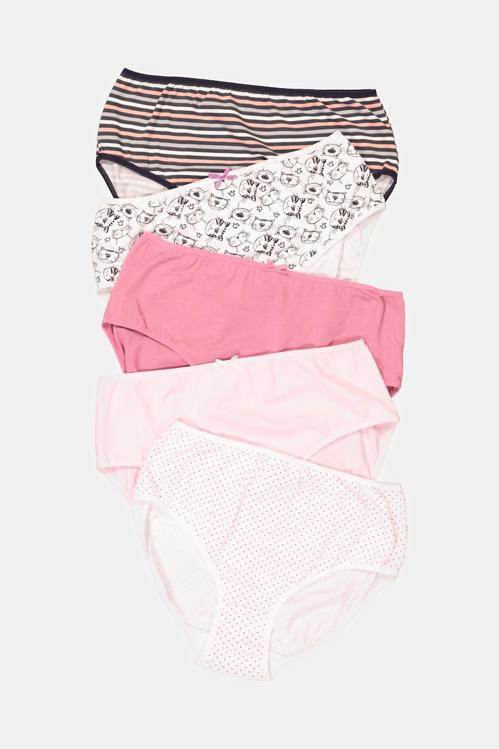 Plus Size 5 Pack of Stretch Cotton Panties - Surprise, Woman, white, size: 40/42, cotton, Ulla Popken