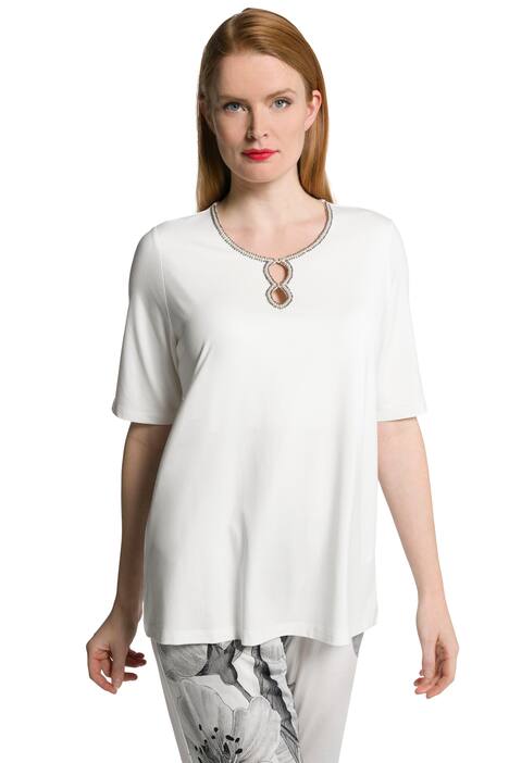 Tričko, perly, Classic, kulatý výstřih, krátké rukávy