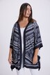 Tile Print Open Front Oversized Fit Stretch Knit Kimono