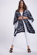 Tile Print Open Front Oversized Fit Stretch Knit Kimono
