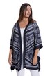 Kimono, kachlový potisk, oversize, otevřený střih, 3/4 rukávy
