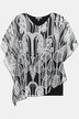Monochromatic Print Chiffon Overlay V-Neck Lined Blouse