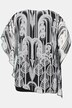 Monochromatic Print Chiffon Overlay V-Neck Lined Blouse