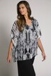 Monochromatic Print Chiffon Overlay V-Neck Lined Blouse