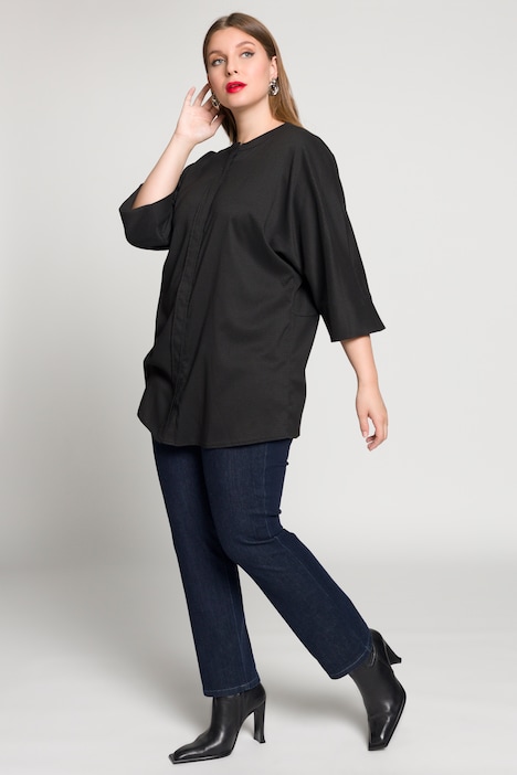 Crinkle Texture Button Front Stretch Blouse | all Blouses | Blouses