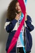 Træningsjakke, oversized, collegekrave, langærmet