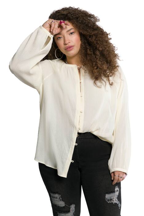 Halenka, oversize, kulatý výstřih, dlouhé rukávy, knoflíková léga