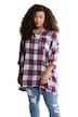Košilová halenka, oversize, dlouhé rukávy, kostkovaný vzor