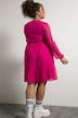 Chiffon-Kleid, A-Line, Rundhals, Langarm, Struktur