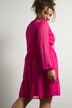 Chiffon-Kleid, A-Line, Rundhals, Langarm, Struktur