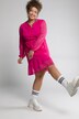 Chiffon-Kleid, A-Line, Rundhals, Langarm, Struktur