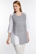 Optic Wave Print Round Neck Partial Button Linen Tunic