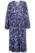 Midi šaty, A střih, výstřih do V, dlouhé rukávy, květy