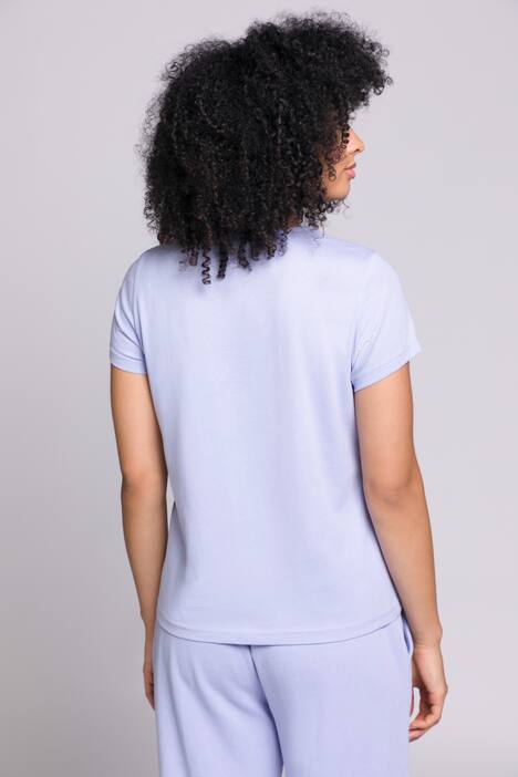 T-Shirt, HELLO-Stickerei, Rundhals, Halbarm