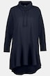 Rounded Hi-Low Hem A-line Fit Cotton Tunic Sweatshirt