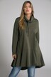 Rounded Hi-Low Hem A-line Fit Cotton Tunic Sweatshirt