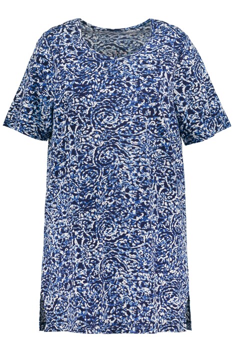 Dlouhé tričko, grafický potisk, kulatý výstřih, krátké rukávy