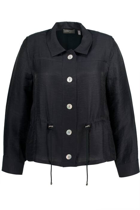 Bunda, volánový lem, stahování, límeček, lněná směs