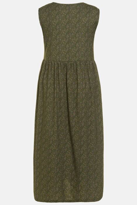 Jerseykleid, V-Ausschnitt, ärmellos, Punkt-Muster