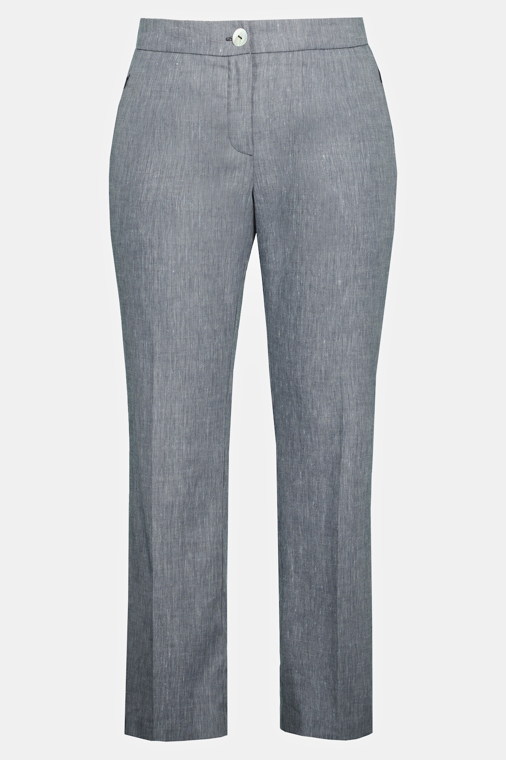 Image of Grosse Grössen 7/8-Bootcut-Hose, Damen, blau, Größe: 56, Leinen/Polyester/Viskose, Ulla Popken