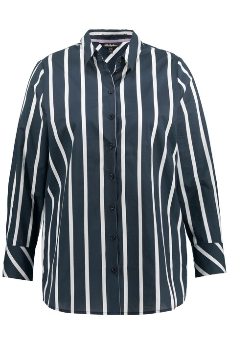 Košilová halenka, pruhy, límeček, dlouhé rukávy