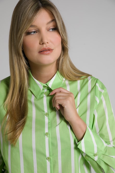 Stripe Print Button Front Shirt | all Blouses | Blouses